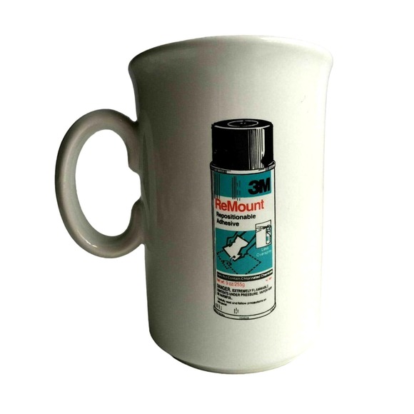 The Artist Coffee Mug Cup 3M Remount Advertising England Rare Vintage 70s - Picture 2 of 8